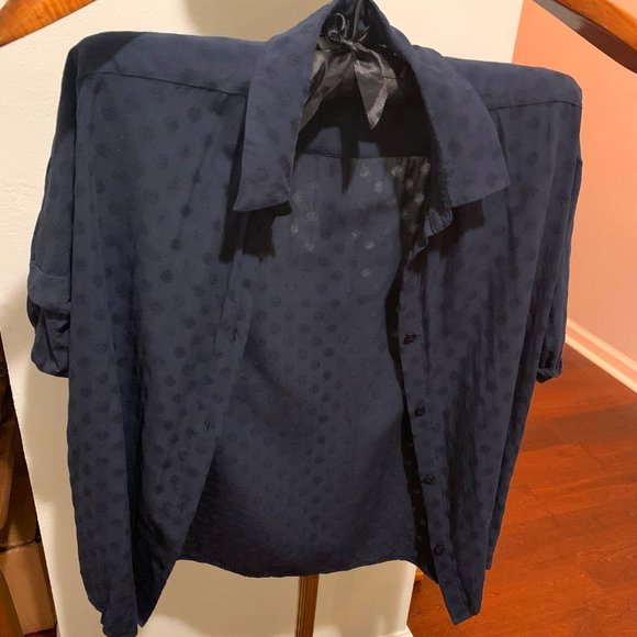 & Other Stories Tops - muted dark blue short sleeve button up